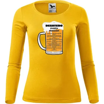 Dámské tričko DOBRÝ TRIKO Dámské bavlněné triko Pivní desatero Velikost: XS, Barva: Žlutá