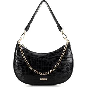 Kabelka Dámská bagetová taška s embosovaným vzorem croc s detailem řetízku | WITTCHEN | 29-4Y-605-1G
