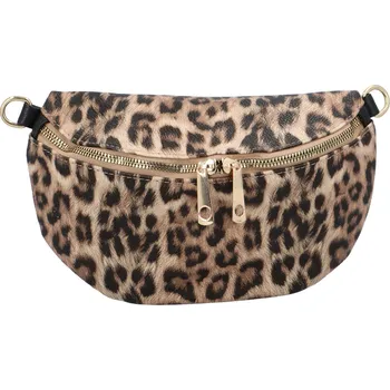 Ledvinka Módní koženková ledvinka se zvířecím potiskem Sixto, leopard khaki/černá