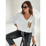 Dámská halenka oversize GLAMZONE s potiskem RY2683 Barva: Bílá, Velikost: ONE SIZE