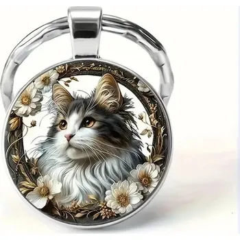 Přívěsek na klíče s kočkou