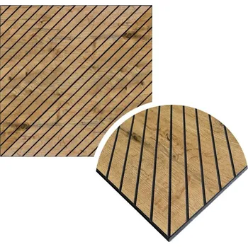 Obklad Ráj dřeva Jacer Dekorační panely Dekoračních panely s černou MDF šikmé drážkování 670x670mm Interiér - Dekorační panely