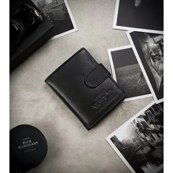 Módní doplněk Elegantní kožená pánská peněženka na patentku Barva: Černá