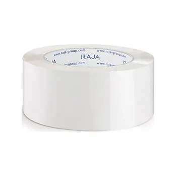 Lepicí páska PP lepicí páska s firemním potiskem RAJA, standardní, 2 barevný potis, bílá, 48mm x 66m - Balení po 36 ks