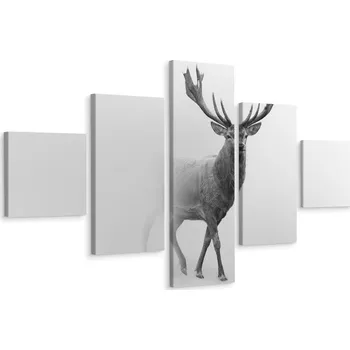 Obraz Vícedílný obraz JELEN Mlha Příroda Dekorace 3D 250x150