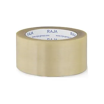 Lepicí páska PVC lepicí páska s firemním potiskem RAJA - standardní - 2 barevný potisk - průhledná - 50mm x 66m - Balení po 72 ks