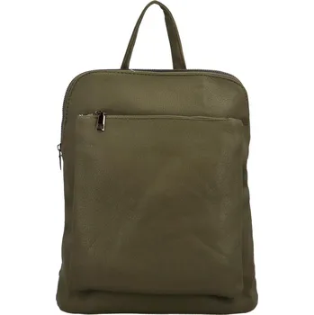 Městský batoh Trendy dámský koženkový kabelko-batoh Sookoro, tmavě zelená