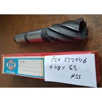 Fréza Fréza válcová čelní jemnozubá, kužel. stopka - 40x63 mm, HSS -F430940,ČSN 222146 (Morse kužel 4)