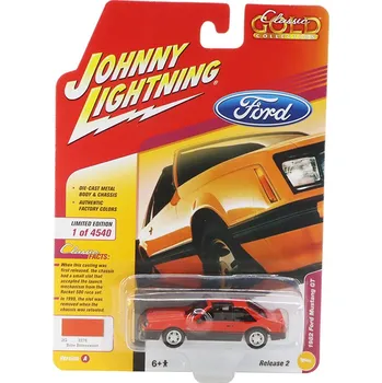 autíčko Ford Mustang GT 1982 červená 1:64 - Johnny Lightning Ford Mustang - sběratelský model autá 1/64
