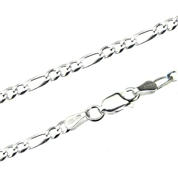Řetízek Stříbrný řetízek FIGARO 3mm 4,00g Rhodium 40cm Stříbro 925/1000