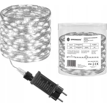 Vánoce Springos LED řetěz Nano Ježek - 3m, 300LED, 8 funkcí, IP44, studená bílá