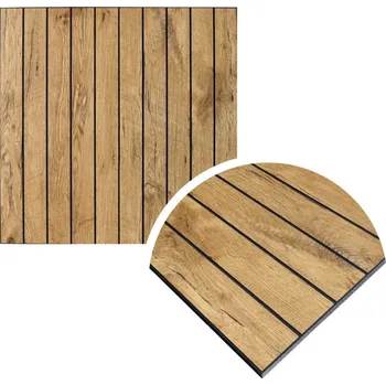 Obklad Ráj dřeva Jacer Dekorační panely Dekoračních panely s černou MDF svislé drážkování 670x670mm Interiér - Dekorační panely