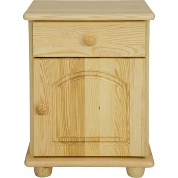 Konferenční stolek Drewmax Noční stolek SN104, 42x55x35, borovice, levá (Barva dřeva: Přírodní (lakovaná))