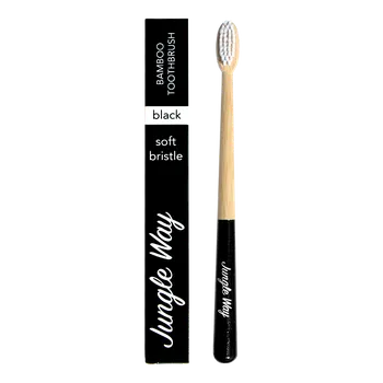 Zubní kartáček Jungle Way Černý zubní kartáček z bambusu