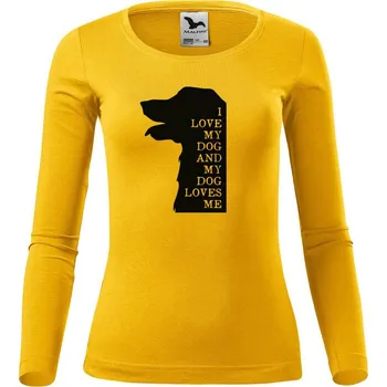 Dámské oblečení DOBRÝ TRIKO Dámské triko s potiskem I love my dog Velikost: S, Barva: Žlutá