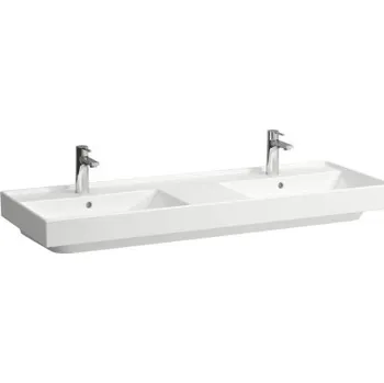 Umyvadlo Laufen FIORA dvojumyvadlo 130 cm, se 2 otvory pro baterie a přepadem