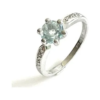 Prsten Ráj snubních prstenů | Zásnubní prsten s brilianty a topazem - 5087