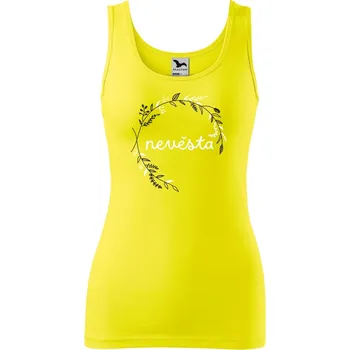 DOBRÝ TRIKO Dámské tílko s potiskem Nevěsta kruh Velikost: M, Barva: Citrónová