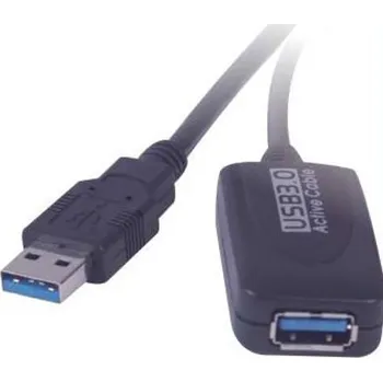 Datový kabel OEM Kabel PremiumCord USB 3.0 A-A M/F 5m, prodlužovací + repeater, černý KU3REP5