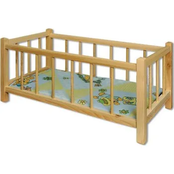 Dřevěná hračka Drewmax Dřevěná hračka postýlka pro panenky AD265