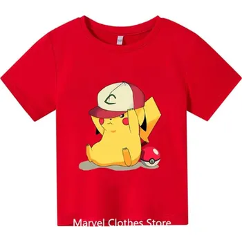 Pokémon Dětské pohodlné tričko "Pokémon" - 6 barevných variant Barva: 10 červená, Velikost: 100