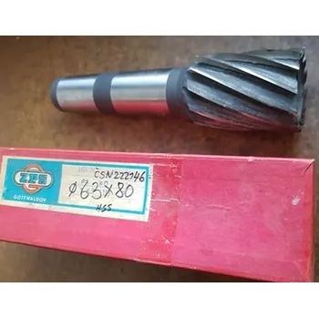 Fréza Fréza válcová čelní jemnozubá, kužel. stopka - 63x80 mm, HSS -F430940,ČSN 222146 (Morse kužel 5)