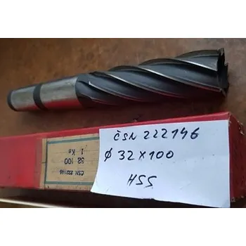 Fréza Fréza válcová čelní jemnozubá, kužel. stopka - 32x100 mm, HSS-F431940,ČSN 222146 (Morse kužel 4)