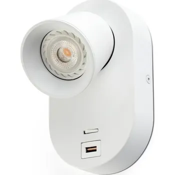 Bodové svítidlo FARO CORB bílá nástěnná lampa GU10+USB - FARO FARO 40135