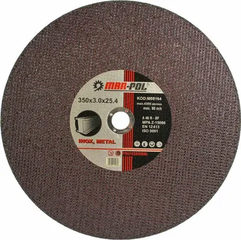 Řezný kotouč MAR-POL Řezný kotouč do kovu 350mm x 3.0mm x 25.4mm M08164