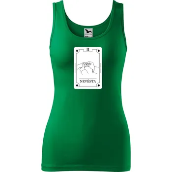 DOBRÝ TRIKO Dámské tílko s potiskem Nevěsta tarot Velikost: L, Barva: Středně zelená