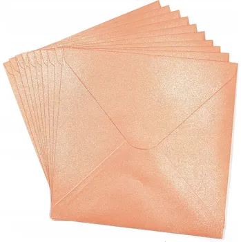 Obálka ČTVERCOVÁ OBÁLKA K4 16,5 cm x 16,5 cm PERLEŤOVĚ RŮŽOVÁ 120g 10 kusů