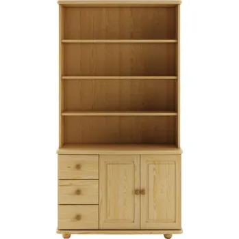 Knihovna Drewmax Knihovna KW125, 101x190x40, borovice (Barva dřeva: Přírodní (lakovaná))