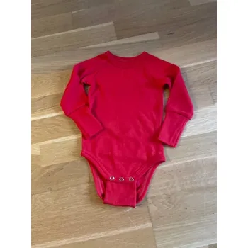 Rostoucí merino body dlouhý rukáv - červené, Duomamas Velikost: 18-24 měsíců