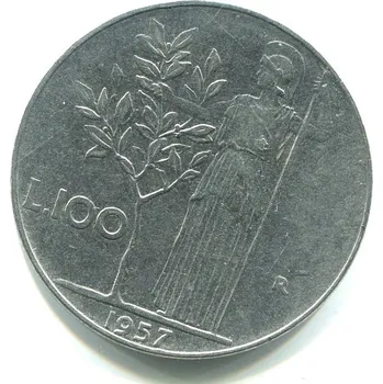 ITÁLIE. 100 lire 1957.