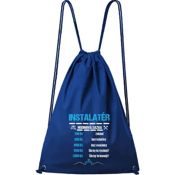 Městský batoh DOBRÝ TRIKO Bavlněný batoh Hodinová sazba instalatér Barva: Královsky modrá