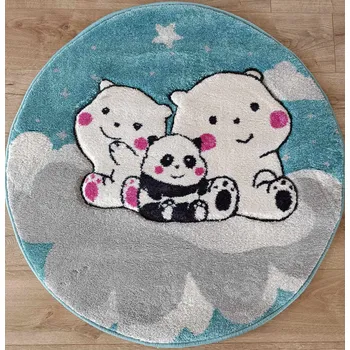 Koberec Kulatý dětský koberec s měkkým vlasem, lední medvědi, 100 cm
