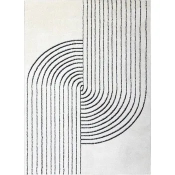 Koberec Hans Home Kusový koberec Mode 8587 geometric cream/black - 140x190 - doprava zdarma