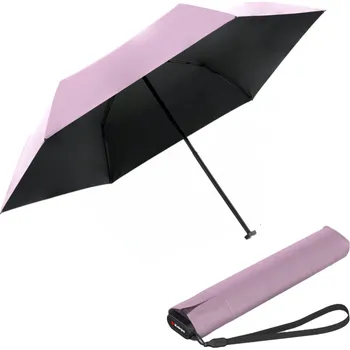 Deštník Knirps US.050 ROSE WITH BLACK - lehký dámský skládací plochý deštník