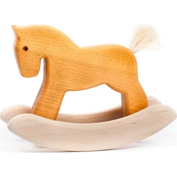 Dřevěná hračka Bajo Mini houpací kůň natural