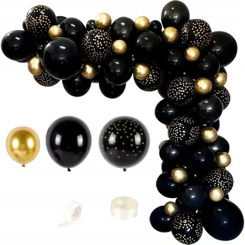 Balónek Sada balónků Černá Zlatá 87ks Balónková girlanda