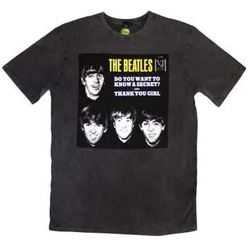 Zahraniční hudba The Beatles: The Beatles Unisex Stone Wash T-shirt: Vj Secret Sleeve (x-large) XL