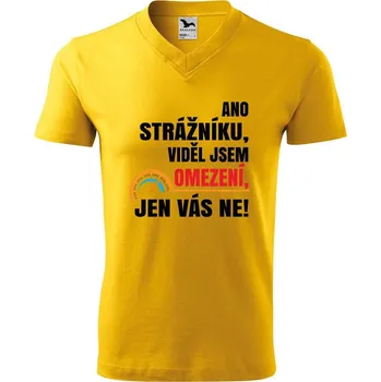DOBRÝ TRIKO Pánské V tričko s potiskem Omezení Velikost: M, Barva: Žlutá