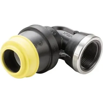 Fitinka Hawle ISO 6435 koleno 90°, 40x1 1/4", přechodové, vnitřní závit, násuvné, plyn, POM