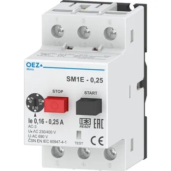 Jistič OEZ SM1E-0,25 Spouštěč motoru 0,16A - 0,25A