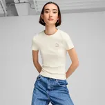 PUMA - CLASSICS RIBBED SLIM TEE ALPINE SNOW DÁMSKÉ ŽEBROVANÉ TRIKO 626629-87M