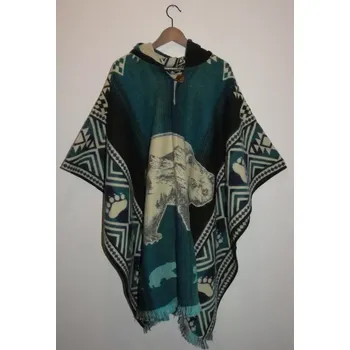 Dámské pončo Pončo (lamí vlna, Ekvádor, medvěd II)