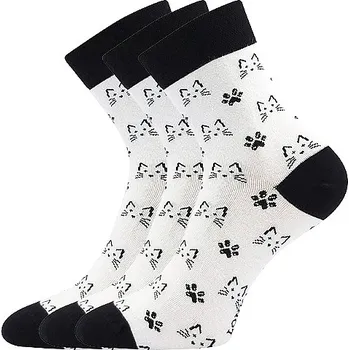 Dámské ponožky Lonka Devive společenské ponožky kočky bílé Velikost: 39-42 (26-28)