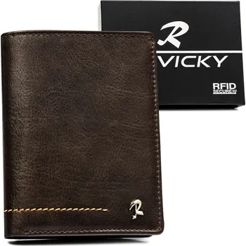 Peněženka Pánská peněženka z přírodní kůže s poutky na karty Hlavní barva \ zapínání: hnědá \ bez spony