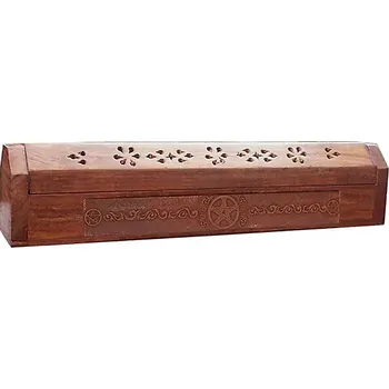 Vonná tyčinka Mani Bhadra Mani Bhadra Stojánek na vonné tyčinky Truhlička s motivem PENTAGRAM, 31 x 5,5 x 6 cm