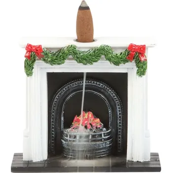 Svícen Stojan na vonné kužely Vánoční krb - Nostalgická vánoční dekorace